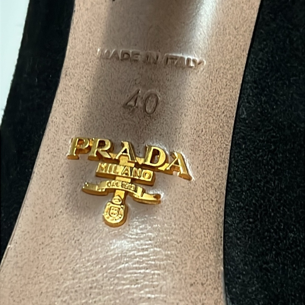 Prada Black Suede Platform Heeled Over the Knee Boots - Picture 7 of 16